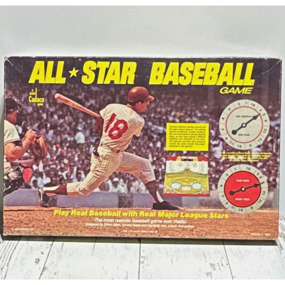1968 Cadaco All-Star Baseball Game Vintage Board Game, 2+ Players, Ages 8-11